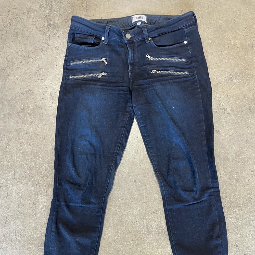 Paige dark denim zipper jeans  size 30